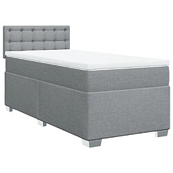 Avis Vidaxl Sommier à lattes de lit avec matelas gris clair 80x200 cm tissu