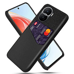 Coque en TPU + PU anti-rayures avec porte-carte pour votre Honor X40i 5G - noir