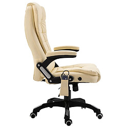 Acheter Helloshop26 Chaise fauteuil siège de bureau informatique étude de massage similicuir crème 02_0024007