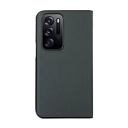 Coque en TPU + cuir véritable anti-rayures vert pour votre Oppo Find N