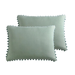 2 Pcs de couleur unie pure canapé lit Throw oreiller couverture 51x66cm vert clair