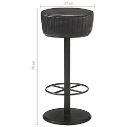 Acheter vidaXL Tabouret de bar Noir Cuir véritable