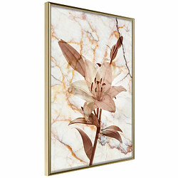 Paris Prix Affiche Murale Encadrée Lily on Marble Background 20 x 30 cm Or