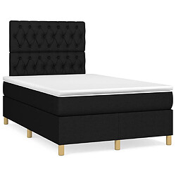 Maison Chic Lit adulte- Lit + matelas + LED,Sommier à lattes de lit matelas et LED noir 120x190 cm tissu -GKD13107