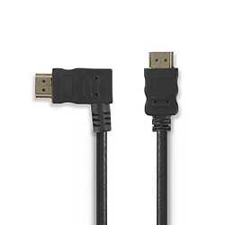 NEDIS Câble HDMI™ Haute Vitesse avec Ethernet Connecteur HDMI - Connecteur HDMI Coudé vers la Gauche 1,5 m Noir