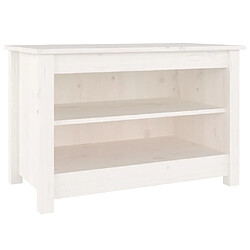 Maison Chic Banc à chaussures | Meuble de rangement à chaussures Meuble d'Entrée Blanc 70x38x45,5 cm Bois de pin massif -MN98346