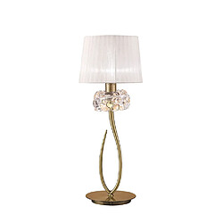 Avis Luminaire Center Lampe de Table Loewe 1 Ampoule E27 Big, laiton antique avec Abat jour crème