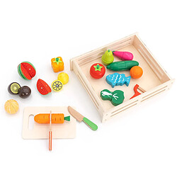 Dinette Plateau d'Aliments pour Enfants Montessori Robincool Eco Fruit en Bois Écologique 17 accessoires magnétisés pas cher