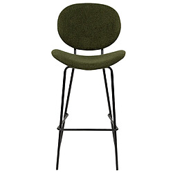 Beliani Tabouret de bar Set de 2 Bouclé Vert foncé LUANA pas cher