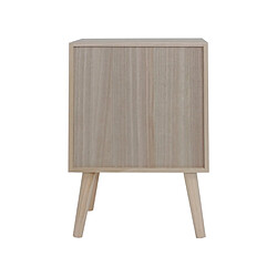 Mobili Rebecca Table De Chevet Pour Chambre 1 Porte En Bois Et Rotin Marron Gain De Place pas cher