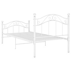 Acheter vidaXL Cadre de lit sans matelas blanc métal 90x200 cm