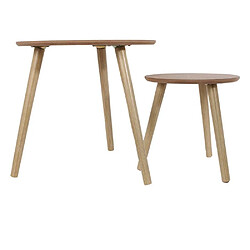 Avis The Home Deco Factory Tables gigognes rondes bois brut (Lot de 2).