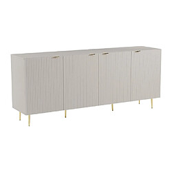 Vente-Unique Buffet avec 4 portes en MDF et acier - Beige et Doré - YESINIA