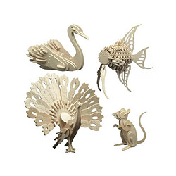 Pebaro Maquette bois - Set de 4 animaux domestiques 852/1 852/2 852/3 852/4