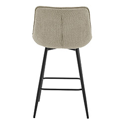 Avis Moloo GRANT-Tabouret de bar en tissu Coloris Lin et pieds métal noir (x2)