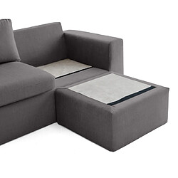 Acheter Lisa Design Calgary - canapé d'angle déhoussable et modulable 3 places + 1 pouf en velours