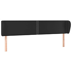 vidaXL Tête de lit avec oreilles Noir 183x23x78/88 cm Similicuir