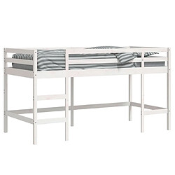 Acheter Vidaxl Lit mezzanine enfants échelle blanc 80x200 cm bois pin massif