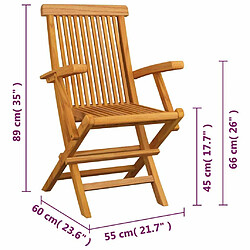 Maison Chic Lot de 4 Chaises pliables de jardin - Fauteuil d'extérieur Bois de teck solide -MN54810 pas cher