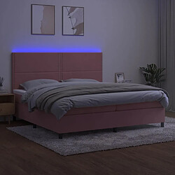 Avis vidaXL Sommier à lattes de lit matelas et LED Rose 200x200 cm Velours