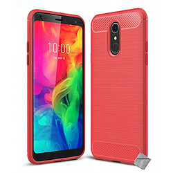 Htdmobiles Coque silicone gel carbone pour LG Q7 + film ecran - ROUGE