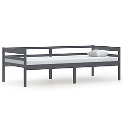 vidaXL Cadre de lit sans matelas gris foncé bois pin massif 90x200cm