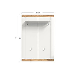 Bestmobilier Coventry - porte-manteau - blanc et bois - 80x114 cm pas cher