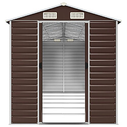 Avis Helloshop26 Abri de jardin cabane cabanon maison de stockage remise extérieur hangar outils robuste 191 x 555 x 198 cm acier galvanisé marron 02_0022273