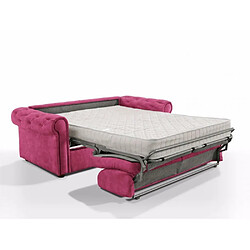 Acheter Inside 75 Canapé 2-3 places CHESTERFIELD Magnum Convertible Express 120 cm sommier lattes matelas 18 cm tissu tweed rose