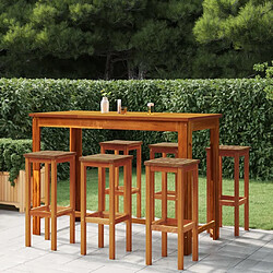 Maison Chic Table de bar et chaises d'extérieur 7 pcs,Ensemble de bar de jardin pour relax bois d'acacia solide -GKD117732