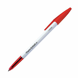 Paper Mate Stylo bille Papermate 045 à capuchon - pointe 1 mm - rouge - Lot de 50