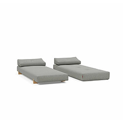 Acheter Inside 75 Méridienne design SIGMUND WOOD Ash Grey convertible lit 160*200 cm pieds chêne