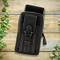 Avizar Pochette Smartphone Universel Etui Passant-ceinture + mousqueton - Noir pas cher