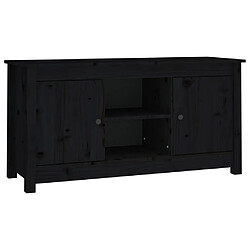 vidaXL Meuble TV Noir 103x36,5x52 cm Bois de pin massif