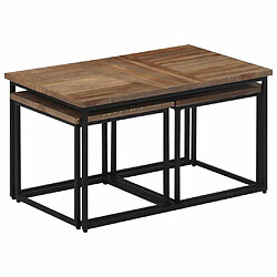 Acheter Maison Chic Lot de 3 Tables basses gigognes pour salon | Table à café bois massif de teck -GKD64394