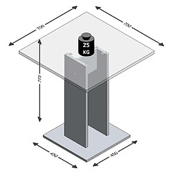 Acheter Mes Table bistrot carrée 70x77,5 cm blanche