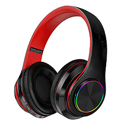 Casque Sport Bluetooth Sans Fil Casque Rechargeable FM TF Noir + Rouge