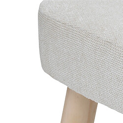 Pegane Tabouret d'appoint en bois et tissu Polyester coloris blanc, naturel - Longueur 32 x Profondeur 32 x Hauteur 36 cm