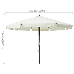 Acheter Helloshop26 Parasol avec mât en bois 330 cm blanc sable 02_0008120