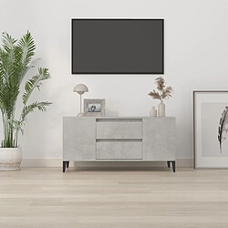 Avis Maison Chic Meuble TV scandinave - Banc TV pour salon Gris béton 102x44,5x50 cm Bois d'ingénierie -MN98281