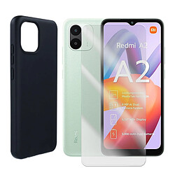 Coque de protection souple silicone Noir + Lot de 2 Verre trempé pour Xiaomi Redmi A2 6.52" - VISIODIRECT -