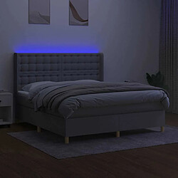 Avis Maison Chic Lit adulte- Lit + matelas + LED,Sommier à lattes de lit matelas LED Gris clair 180x200 cm Tissu -GKD53341