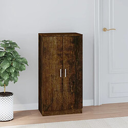 vidaXL Armoire à chaussures Chêne fumé 55x35x108 cm Bois d'ingénierie