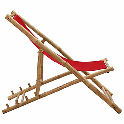 Avis Maison Chic Chaise de terrasse jardin,fateuill d'extérieur bambou et toile rouge -GKD31238