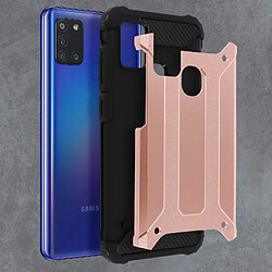 Avizar Coque Galaxy A21s Protection Bi-matière Design Relief Antichute rose champagne pas cher