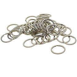 50x Anneau fendu plat Connecteur de clé Porte-clés en boucle Trouver un anneau de saut 32mm