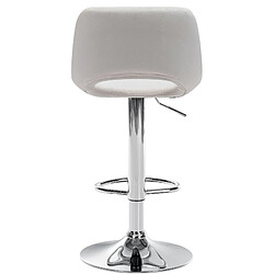 Decoshop26 Tabouret de bar chaise haute x1 avec repose-pieds en velours crème piètement métallique chromé 10_0004590