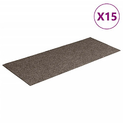 vidaXL Tapis d'escalier autocollants Rectangulaire 15 pcs 60x25cm Crème