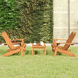 Maison Chic Ensemble de salon de jardin Adirondack 3 pcs - Ensemble table et chaises d'extérieur - Salon/Mobilier de jardin classique bois acacia solide -MN34056