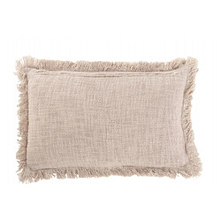 Dansmamaison Coussin Frange Coton Velours Gris